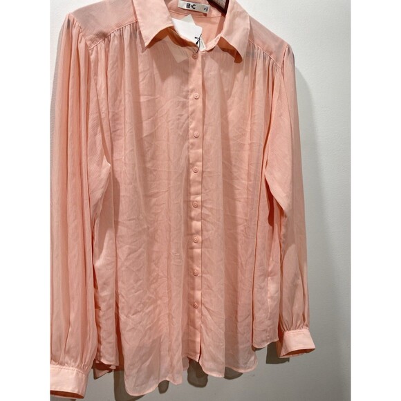 Uniqlo :C Women XL Sheer Volume Long Sleeve Blouse With Tank Top Pink NWT - Picture 5 of 10